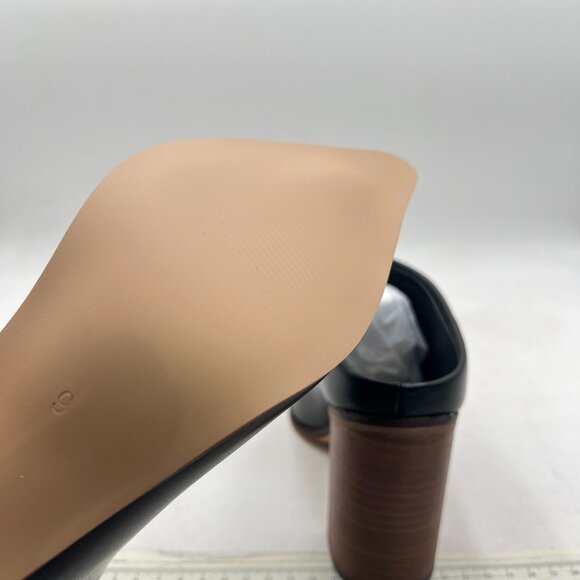 FOWT Black Pointed Toe Slip On Mules Stacked Block High Heel Sandal Proms Shoes - Picture 6 of 8